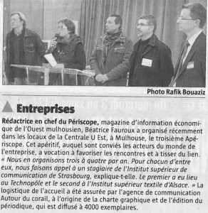 Article paru dans le journal l'Alsace du 03/02/10