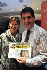 Corinne Fanchon, directrice de la communication de Systme U et Jean Rottner, nouveau maire de Mulhouse